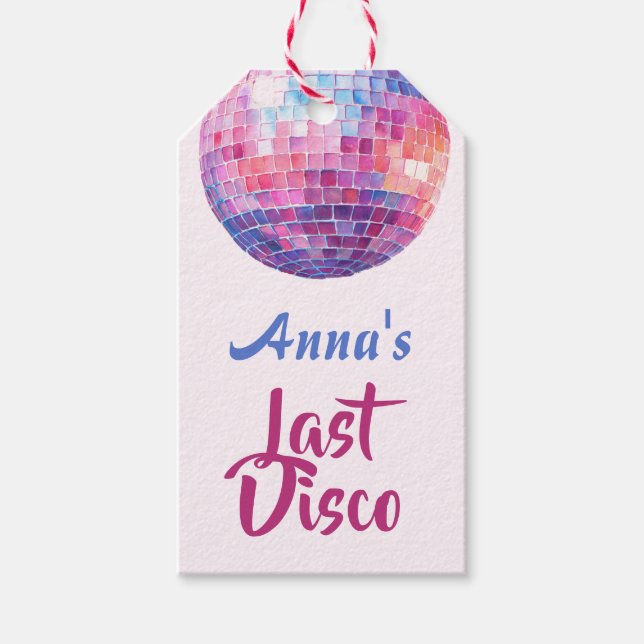 Sista disco möhippa | presentkortsetiketter presentetikett (Framsidan)