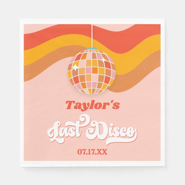Sista Disco Retro 70-Talets Möhippa Helgparty Pappersservett (Framsidan)