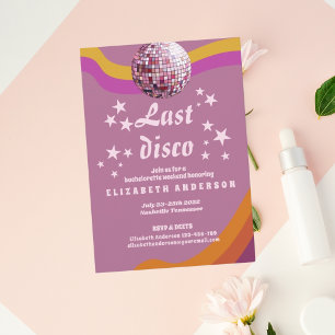 Sista Disco Retro 70-tals Henparty-helg Inbjudningar