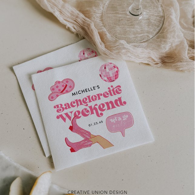 Sista Disco Rodeo Sängkammargrindsfest Pappersservett (Skapare uppladdad)