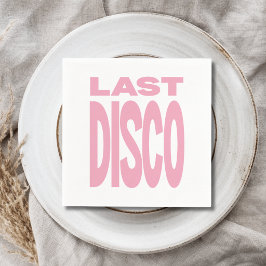 Sista Disco Rosa Henparty Bröllop Pappersservett