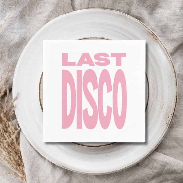 Sista Disco Rosa Henparty Bröllop Pappersservett (Skapare uppladdad)
