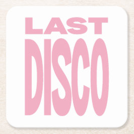 Sista Disco Rosa Henparty Bröllop Underlägg Papper Kvadrat