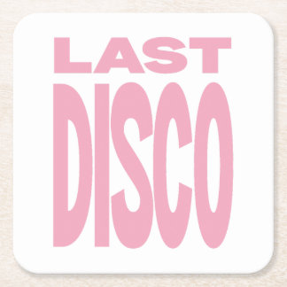 Sista Disco Rosa Henparty Bröllop Underlägg Papper Kvadrat