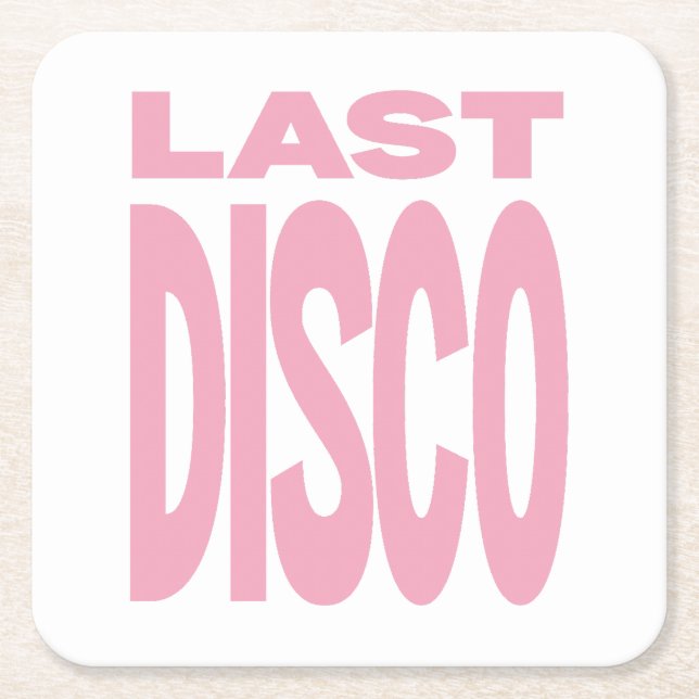 Sista Disco Rosa Henparty Bröllop Underlägg Papper Kvadrat (Framsidan)