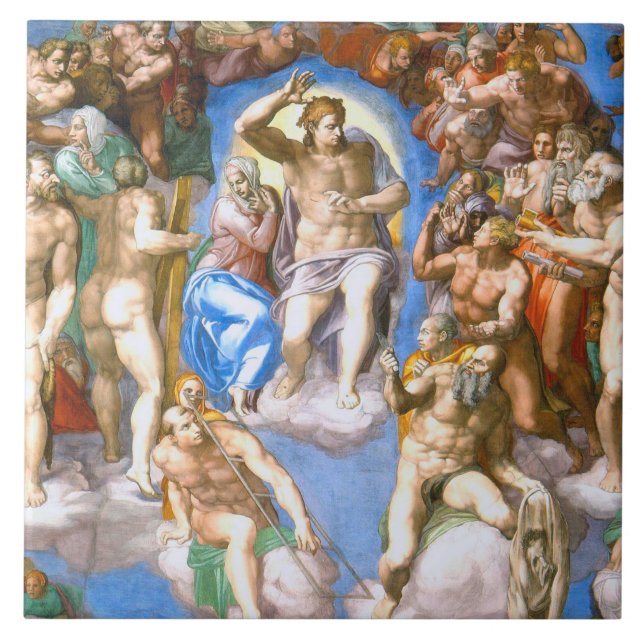 Sista domen (detalj), Michelangelo Kakelplatta (Framsidan)