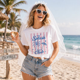 Sista doppet Beach Club Rosa rand Möhippa T Shirt