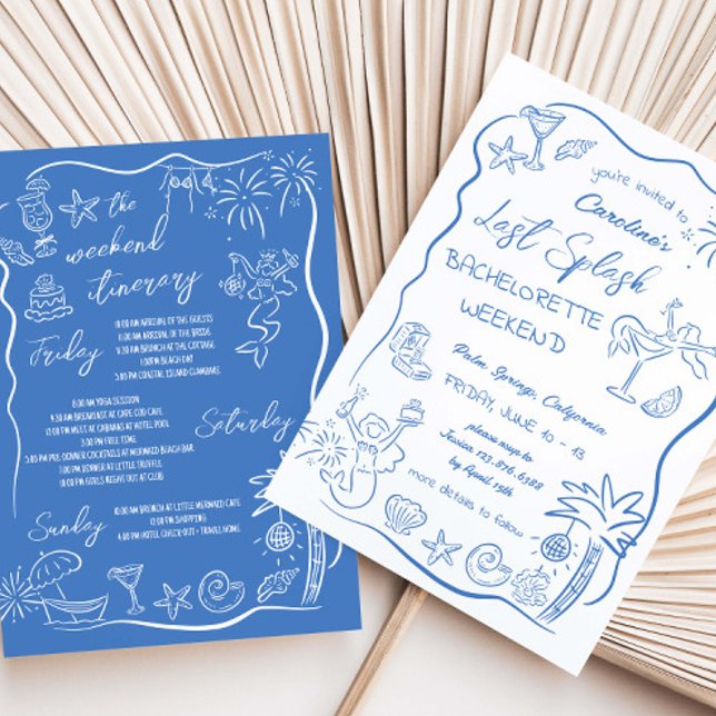Sista doppet Handritad strand Helg Systerparty Inbjudningar (Skapare uppladdad)