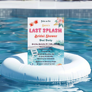 Sista doppet pool-tematisk möhippa bröllopsfest inbjudningar