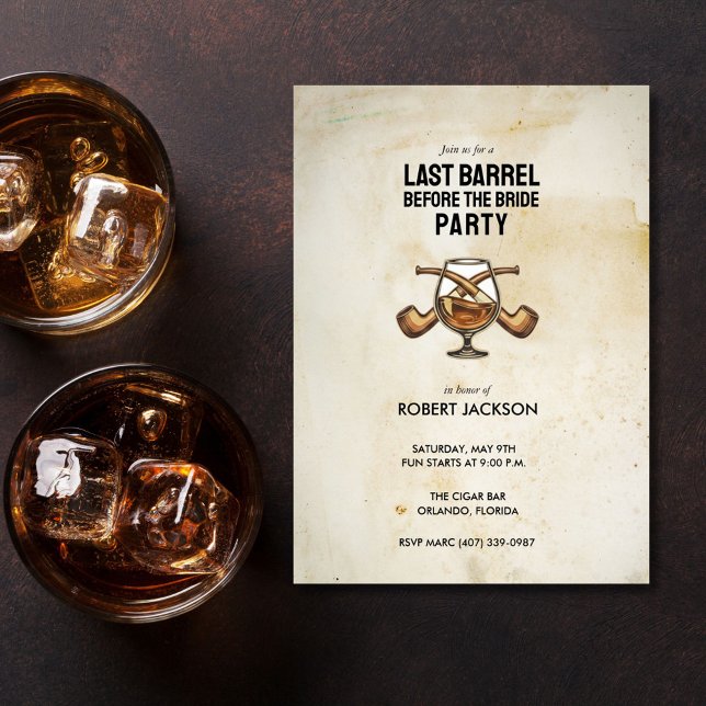 Sista fatet innan bröllopet Sventörns natt Inbjudningar (Last Barrel Before the Bride Bachelor Night Invitation)