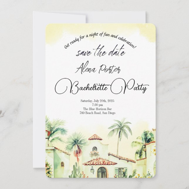 Sista festen innan ringen möhippa bash inbjudningar (Framsida)