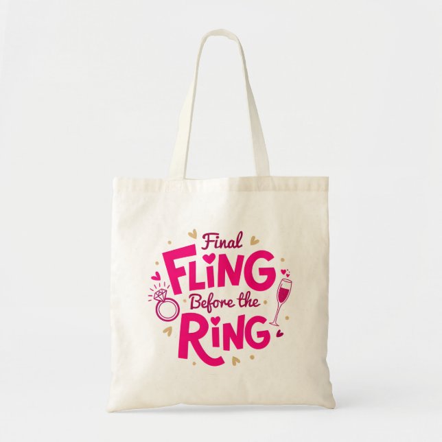 Sista festen innan ringen Rosa Totebag Tygkasse (Framsidan)