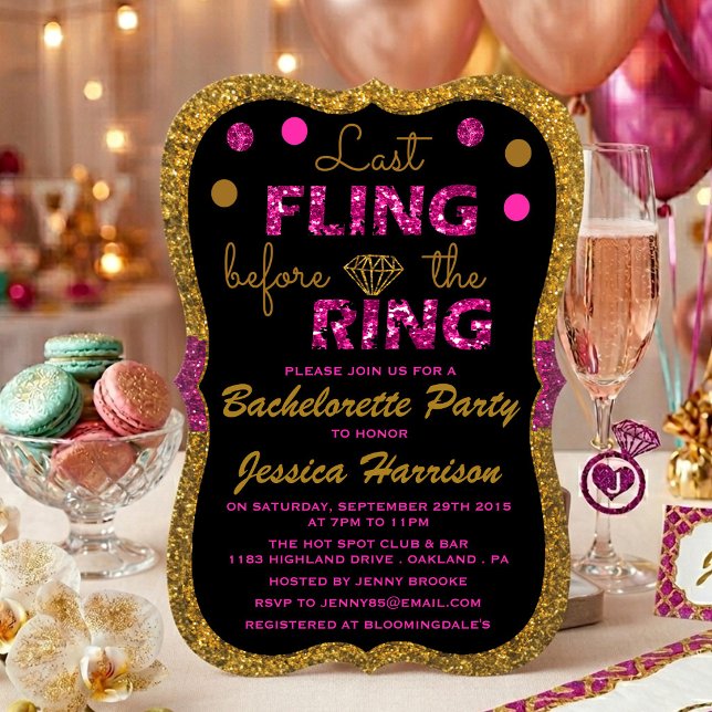 Sista festerna innan ringen - Sängvätningsparty Inbjudningar (Skapare uppladdad)