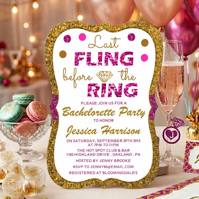Sista festerna innan ringen - Sängvätningsparty Inbjudningar (Skapare uppladdad)