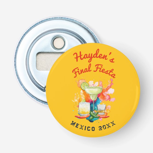 Sista fiesta flicksemester Mexiko möhippa Flasköppnare (Framsidan)