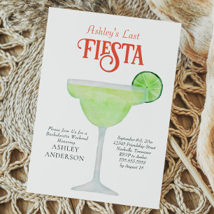 Sista Fiesta Margarita Bachelorette Helg Party Inbjudningar