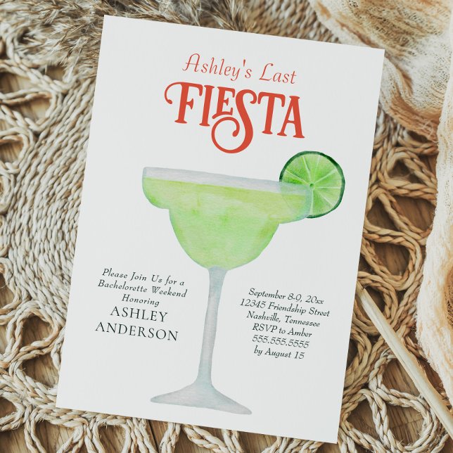 Sista Fiesta Margarita Bachelorette Helg Party Inbjudningar (Skapare uppladdad)