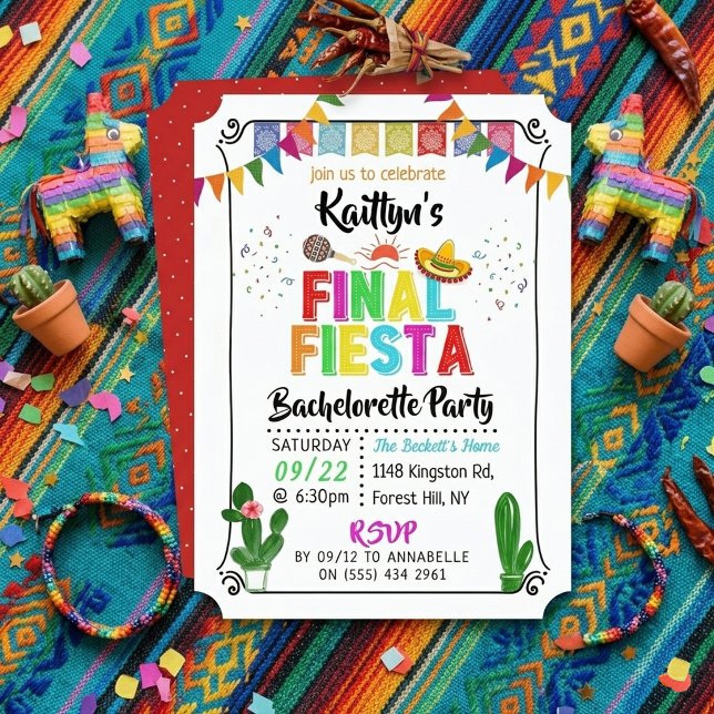 Sista Fiesta Mexicana Möhippa Inbjudningar (Skapare uppladdad)