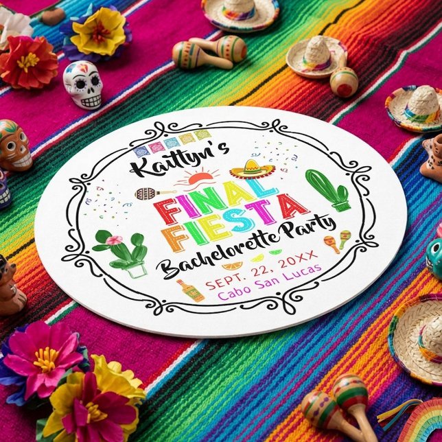 Sista Fiesta Mexicana Möhippa Underlägg Papper Rund (Skapare uppladdad)