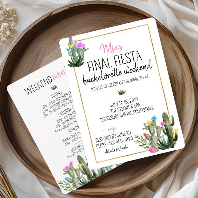 Sista Fiesta Möhippan Inbjudningar (Final Fiesta Party Invitation)
