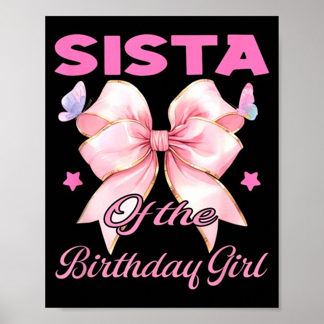 Sista födelsedagsflicka matchande coquette rosa ro poster (Framsidan)