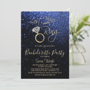 Sista gången före Bachelorette-Ring - blå Inbjudningar