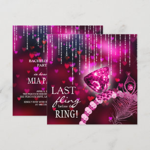 Sista gången före Ring Bachelorette Rosa Ring Inbjudningar