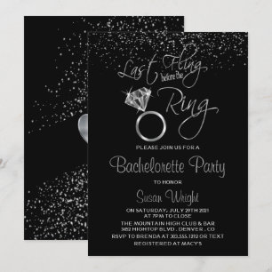 Sista gången före Ring Bachelorette - Silver Inbjudningar