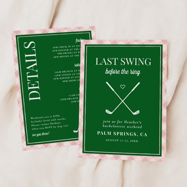Sista gången före Ring Golf Bachelorette Inbjudningar (Skapare uppladdad)