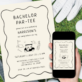 Sista gången Golf Theme Bachelor Party Hand plocka Inbjudningar