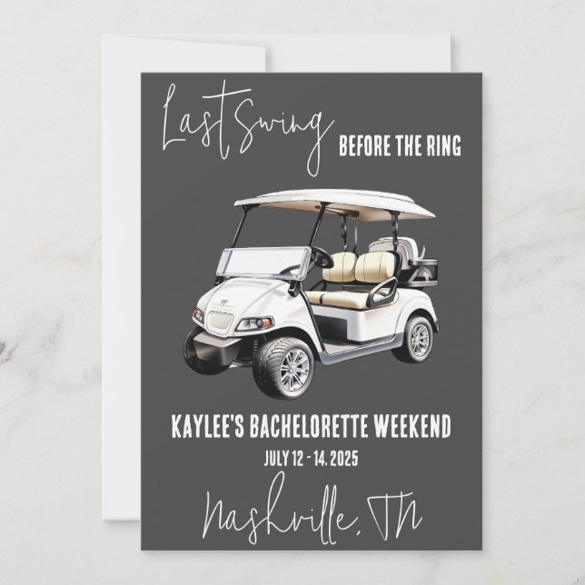 Sista gången, Golfing Bachelorette Helg Party Inbjudningar (Framsida)