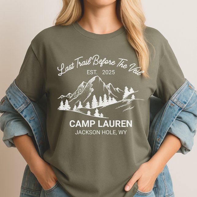 Sista leden före slöjan skjorta, Custom Camp Bach T Shirt (camping bride shirt, hiking bachelorette party shirt, bachelorette adventure shirt, )