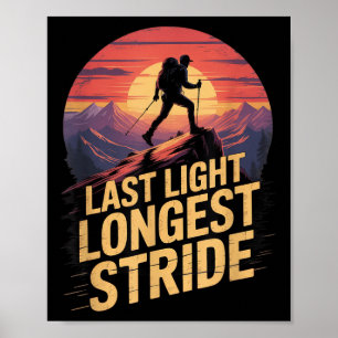 Sista ljus längst steglängd Solnedgång vandring Be Poster
