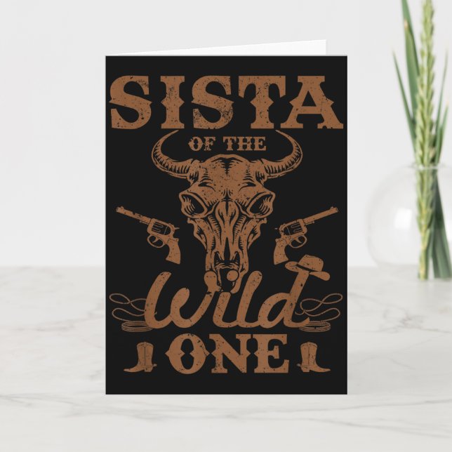Sista Of The Wild One Cowboy Western Rodeo Party M Kort (Framsida)