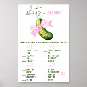 Sista Pickle, vad är i din handväska? Möhippans sp Poster