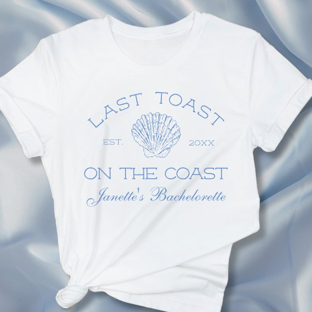 Sista popup på Kusten-Anpassningsbarna för Bachelo T Shirt (Last Toast On The Coast Bachelorette Party Custom T-Shirt)