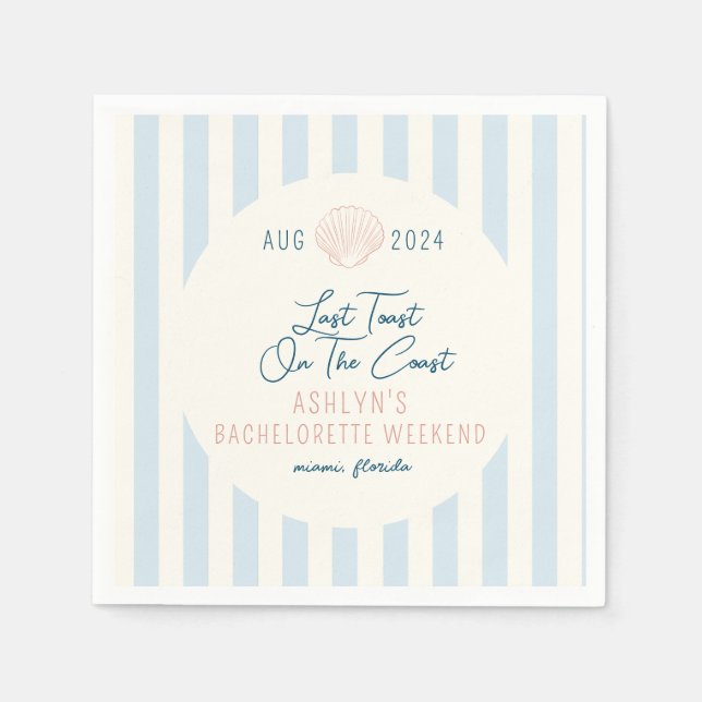 Sista popup på Kusten Bachelorette Napkins Pappersservett (Framsidan)