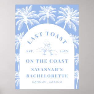Sista popup på Kusten Beach Blue Bachelorette Poster