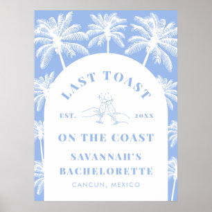 Sista popup på Kusten Beach Blue Bachelorette Poster