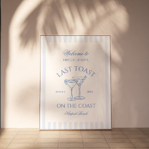 Sista popup på Kusten Beach Blue Bachelorette Poster