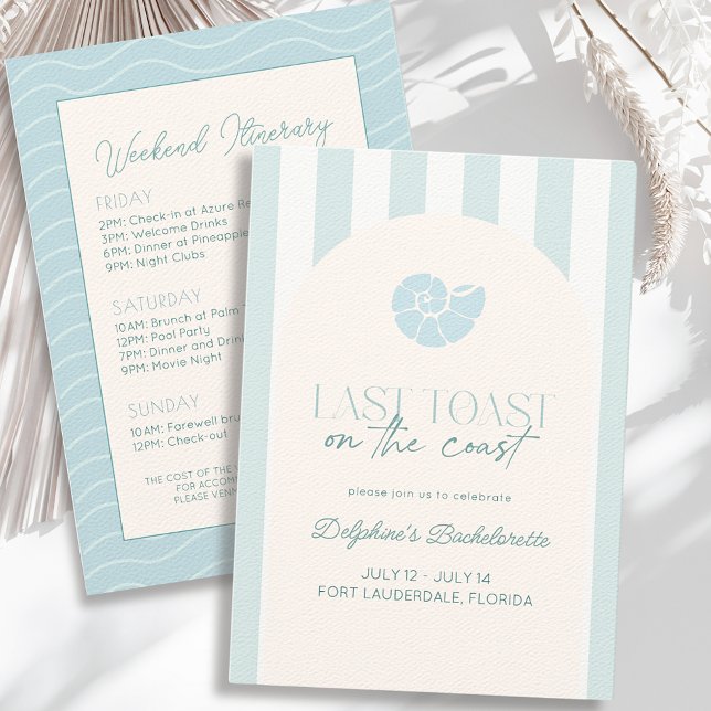 Sista popup på Kusten Blue Bachelorette Helg Inbjudningar (Skapare uppladdad)