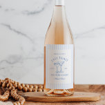 Sista popup på Kusten Blue Bachelorette Vinflaska Etikett<br><div class="desc">Den här designen har trendig fet text,  bräckliga kustvibes med hand plockade-cocktails.</div>
