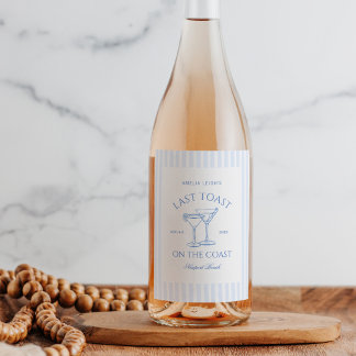 Sista popup på Kusten Blue Bachelorette Vinflaska Etikett