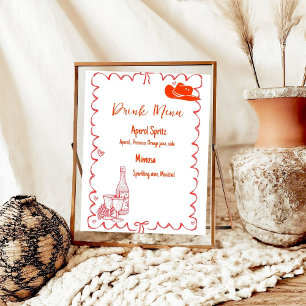 Sista popup på Kusten Drink Menu-bachelorette Poster