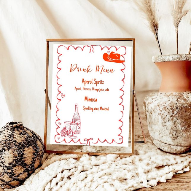 Sista popup på Kusten Drink Menu-bachelorette Poster (Skapare uppladdad)