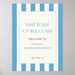 Sista popup-skylten på Kusten Bachelorette Välkoms Poster