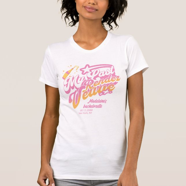 Sista Rendez Veuve Rosa Orange Möhippa Brud T Shirt (Framsida)