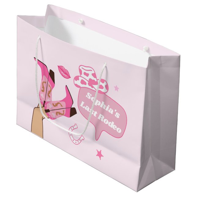 Sista Rodeo Cowgirl Bachelorette Party Gift Bag (Framsidan Vinklad)