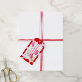 Sista Rodeo Cowgirl Röd & Rosa Möhippa Presentetikett