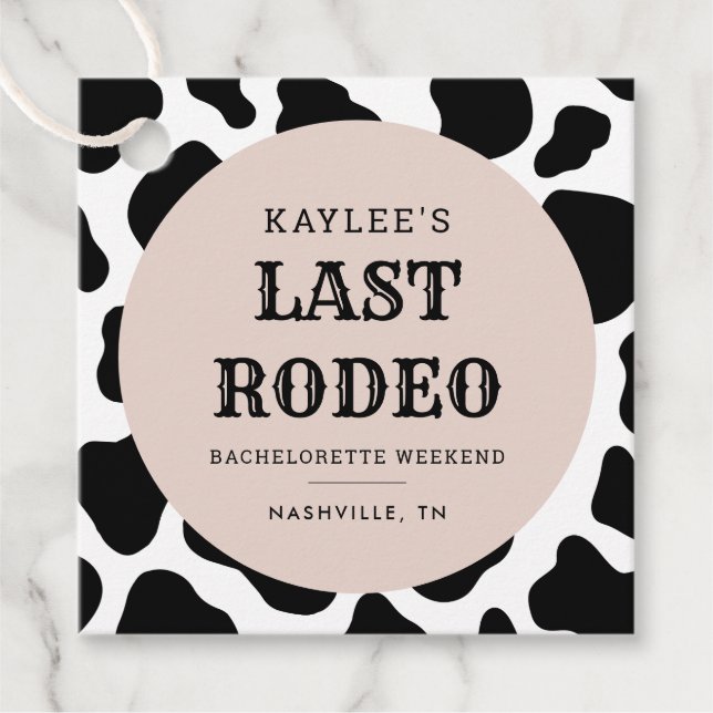 Sista Rodeo Cowgirl Sällskapsfest För Möhippa Gåvor Etiketter (Framsida)